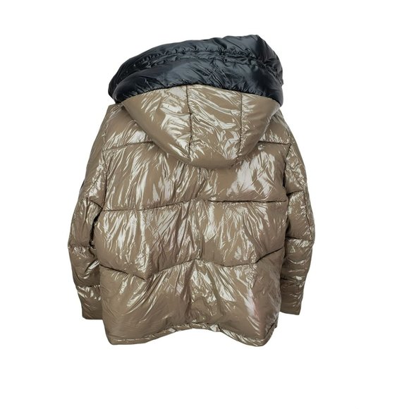 Calvin Klein Sorona Mura Superwet 400T Taupe Beige Insulated Puffer Jacket Size - Picture 2 of 13